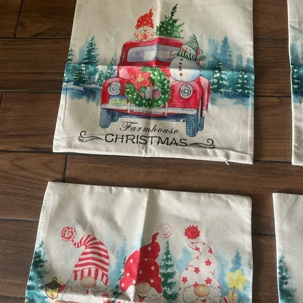 MERRY CHRISTMAS holiday pillow cushion covers pack of 4 farmhouse Christmas